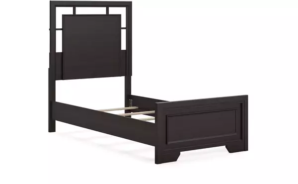 covetown dark brown twin panel hdbd/ftbd/slats by ashley