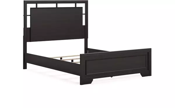 covetown dark brown queen panel hdbd/ftbd/slats by ashley