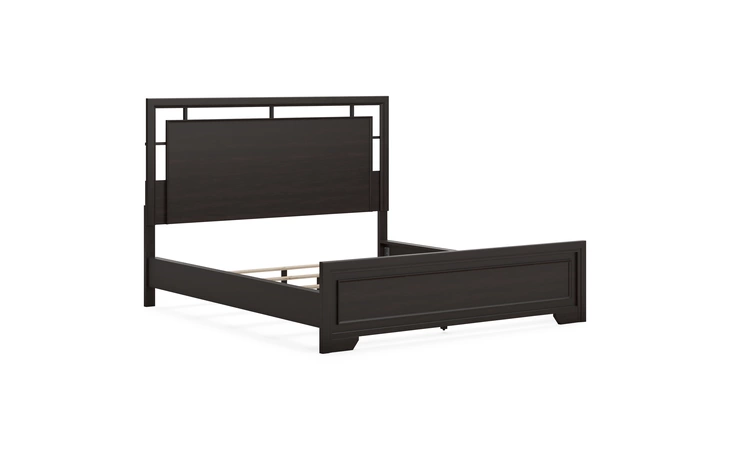 Covetown CALIFORNIA KING PANEL RAILS ASHLEY Dark Brown B441-94