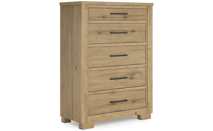 Galliden FIVE DRAWER CHEST ASHLEY Light Brown B841-46