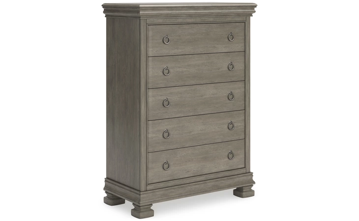 Lexorne FIVE DRAWER CHEST ASHLEY Gray B924-46