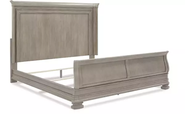 lexorne gray queen sleigh footboard w/rails by ashley
