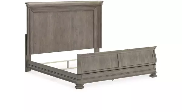 lexorne gray ck sleigh footboard w/rails by ashley