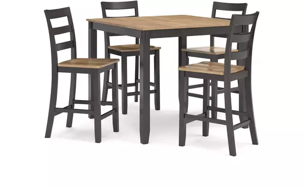 gesthaven natural/brown drm counter table set (5/cn) by ashley
