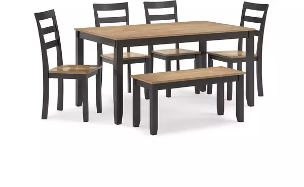 gesthaven natural/brown dining room table set (6/cn) by ashley