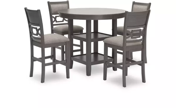 wrenning gray drm counter table set (5/cn) by ashley