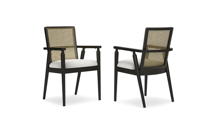 Galliden DINING UPH ARM CHAIR (2/CN) ASHLEY Black/Brown D841-02A