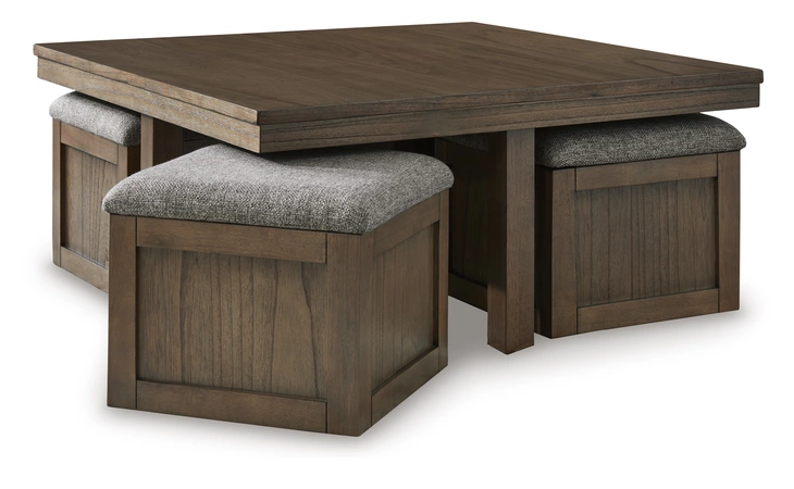Boardernest COCKTAIL TBL W/4 STOOLS (5/CN) ASHLEY Brown T738-20