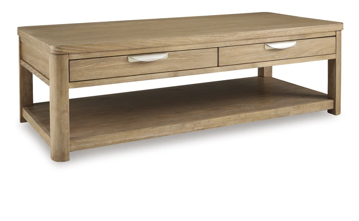Rencott RECTANGULAR COFFEE TABLE ASHLEY Light Brown T781-1