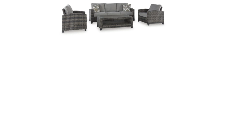 Oasis Court SOFA/CHAIRS/TABLE SET (4/CN) ASHLEY Gray P335-081