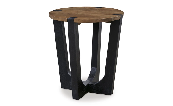 Hanneforth ROUND END TABLE ASHLEY Brown/Black T726-6
