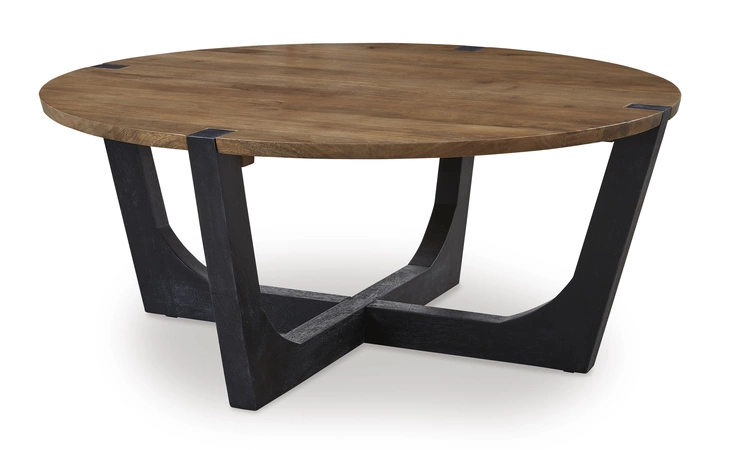 Hanneforth ROUND COFFEE TABLE ASHLEY Brown/Black T726-8
