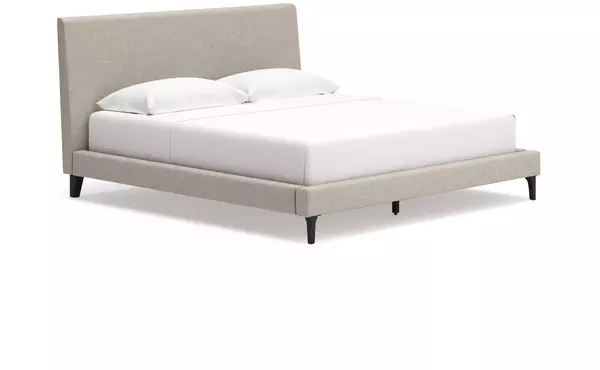 cielden two-tone king uph bed w/roll slats by ashley