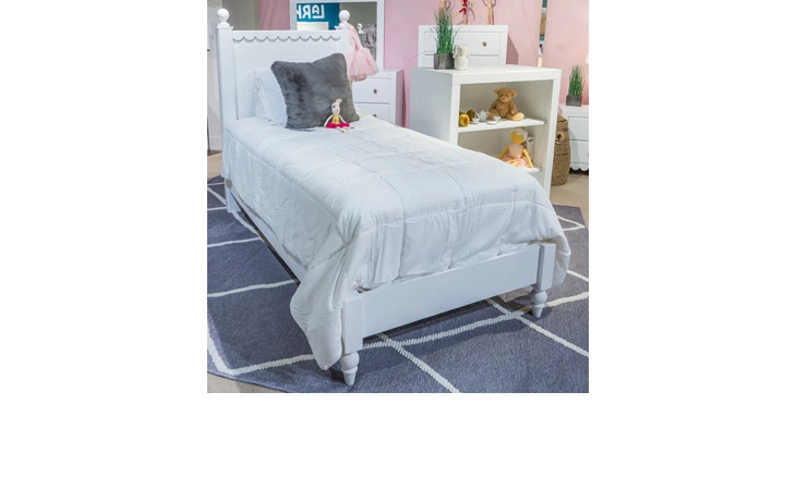 Mollviney TWIN PANEL FOOTBOARD W/RAILS ASHLEY White B2540-52