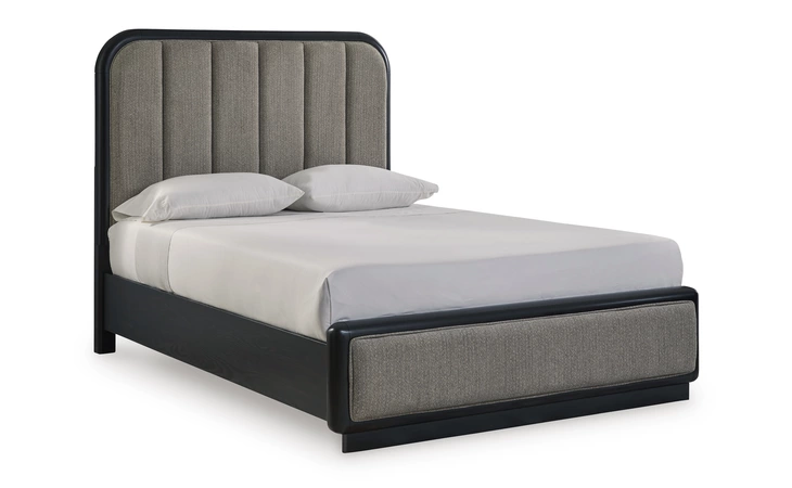 Rowanbeck QUEEN UPH PANEL HEADBOARD ASHLEY Black B821-57