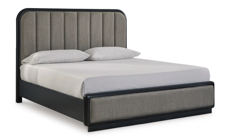 Rowanbeck KING/CAL KING UPH PANEL HDBD ASHLEY Black B821-58