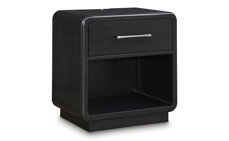 Rowanbeck ONE DRAWER NIGHT STAND ASHLEY Black B821-91