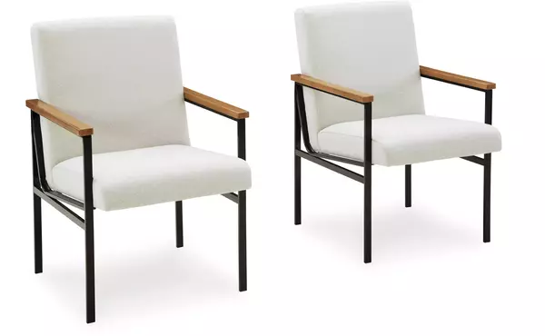 dressonni brown/black dining uph arm chair (2/cn) by ashley