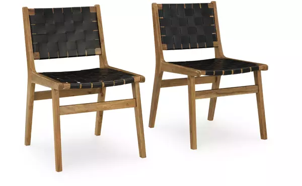 fortmaine brown/black dining room side chair (2/cn) by ashley