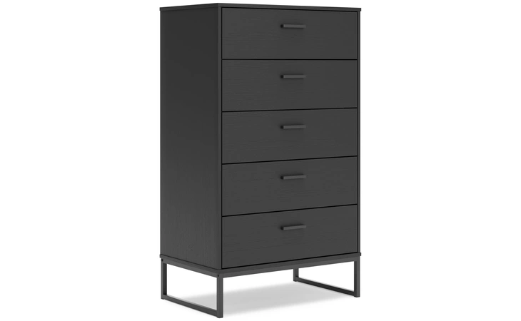 Socalle FIVE DRAWER CHEST ASHLEY Black EB1865-245