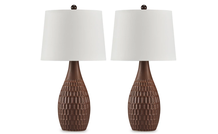 Cartford CERAMIC TABLE LAMP (2/CN) ASHLEY Brown L178004