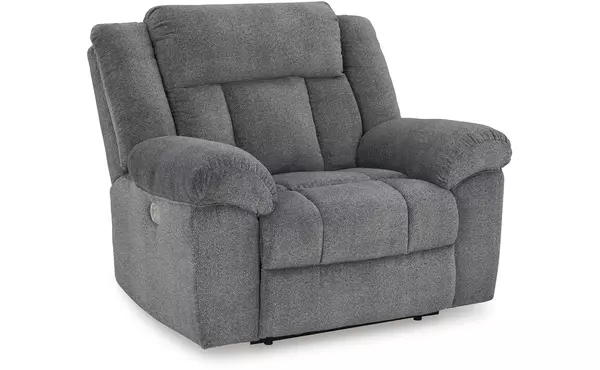 tip-off slate pwr recliner/adj headrest by ashley