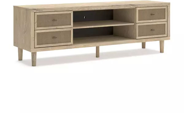 cielden two-tone xl tv stand w/fireplace option by ashley