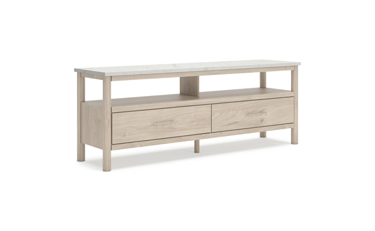 Cadmori EXTRA LARGE TV STAND ASHLEY Tan/White W2615-68