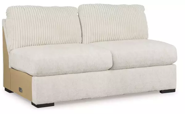 chessington ivory armless loveseat by ashley