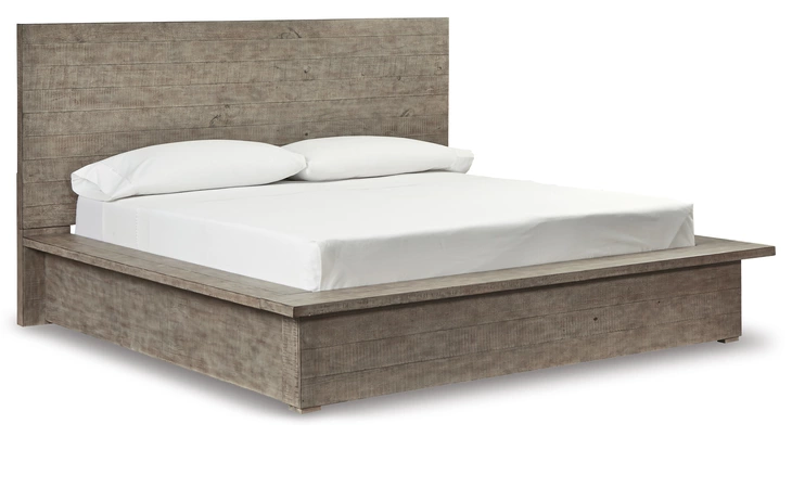 Langford QUEEN PANEL FOOTBOARD W/RAILS ASHLEY Light Grayish Brown B760-54