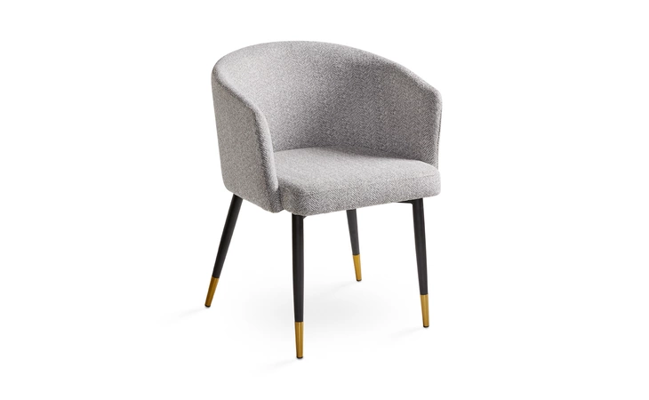 103420 JORDAN CHAIR GY-DC-810 MORGAN ASHFIELD FABRIC BLACK LEGS WITH GOLD CAPS XCELLA  103420