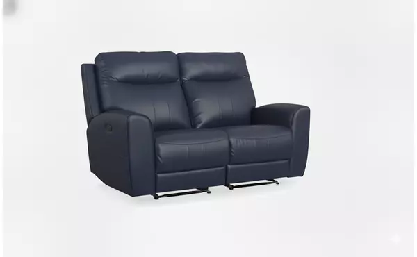 p2 power leather reclining loveseat navy by isella sofa