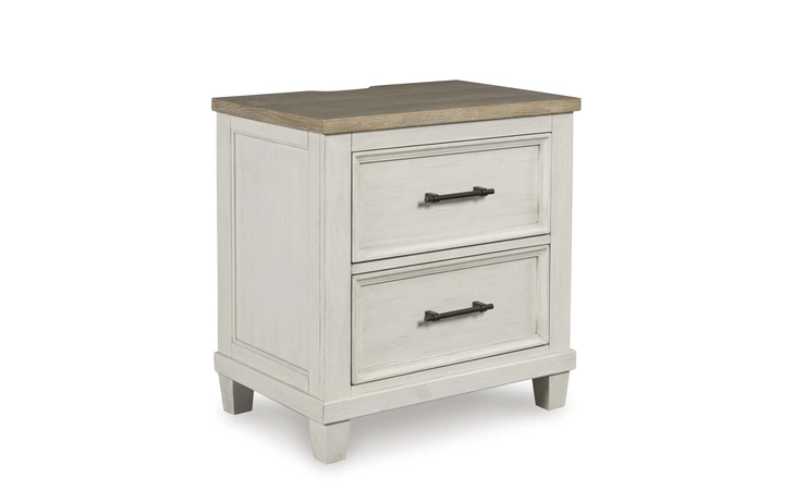 Shaybrock Two Drawer Night Stand ASHLEY Antique White/Brown B683-92
