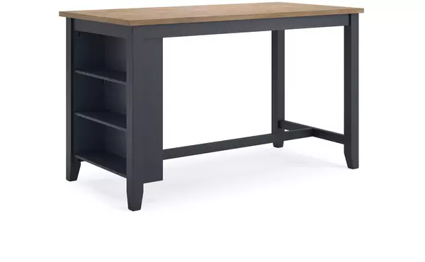 gesthaven natural/blue rect dining room counter table by ashley