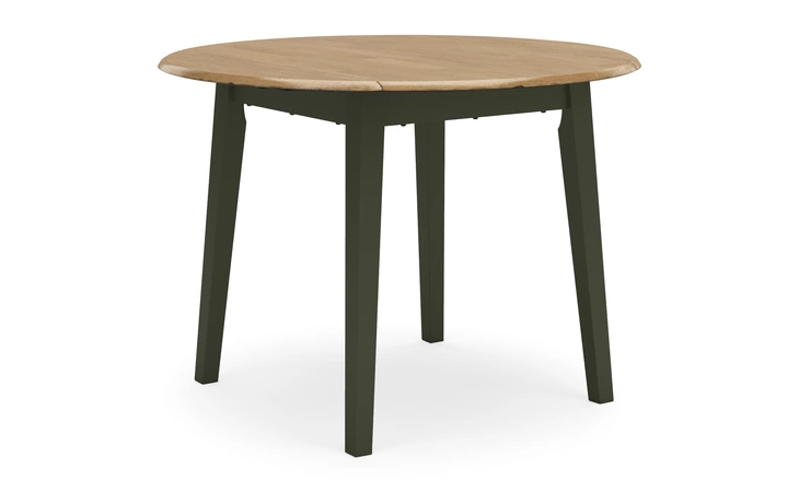 Gesthaven Round DRM Drop Leaf Table ASHLEY Natural/Green D401-15