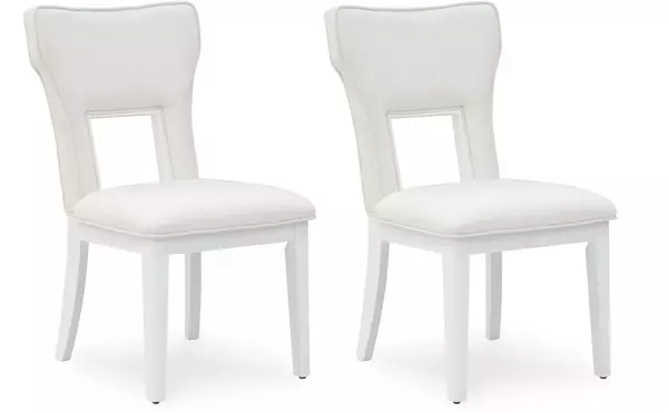 chalanna white dining uph side chair (2/cn) by ashley