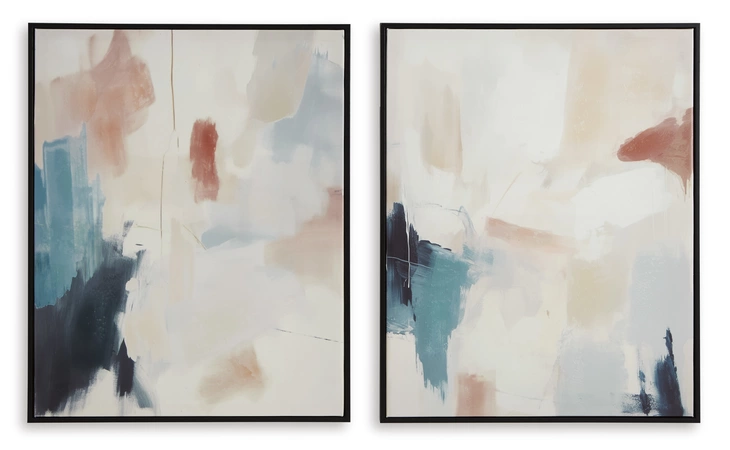Caldish Wall Art Set (2/CN) ASHLEY Blue/White/Pink A8000415