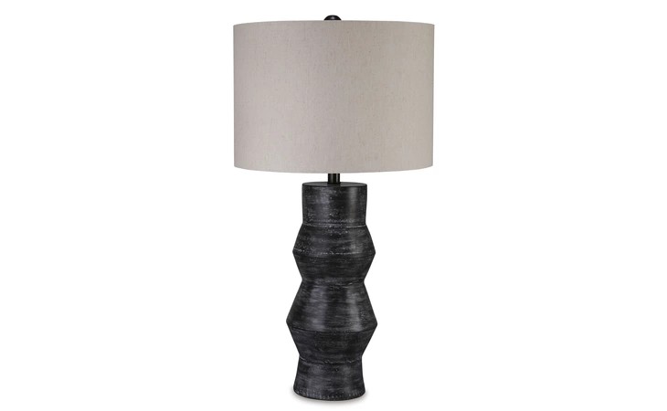 Kerbert Terracotta Table Lamp (1/CN) ASHLEY Distressed Black L100824
