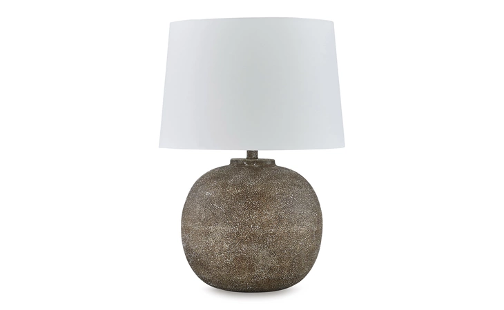 Neavesboro Metal Table Lamp (1/CN) ASHLEY Antique Brown/White L207484