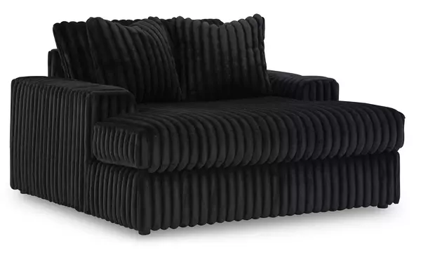 midnight-madness onyx oversized chaise by ashley