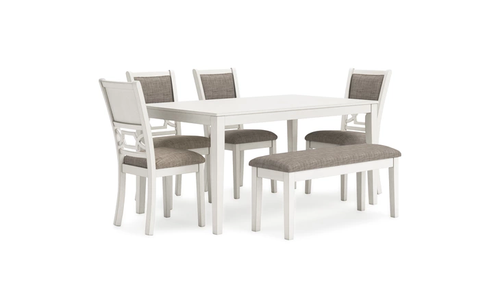 Erinberg DINING ROOM TABLE SET (6/CN) ASHLEY Antique White D423-325