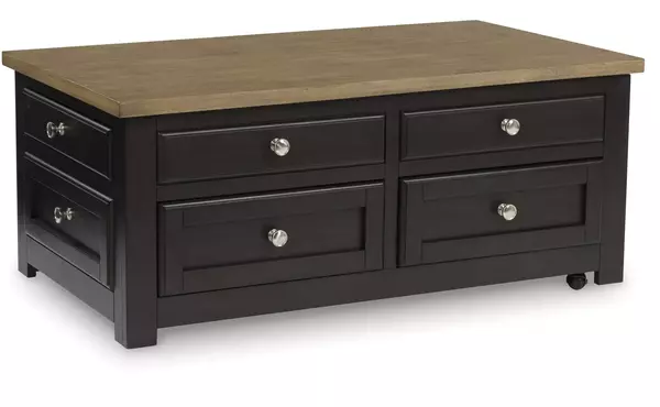 drazmine two-tone brown lift top cocktail table by ashley