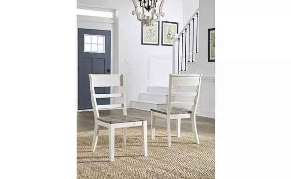 havalance white/gray dining room side chair (2/cn) by ashley