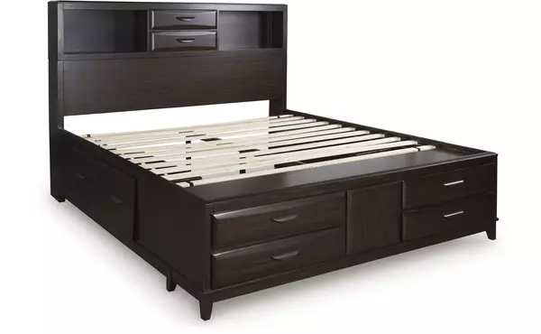 vanmore dark brown queen/king storage rails by ashley