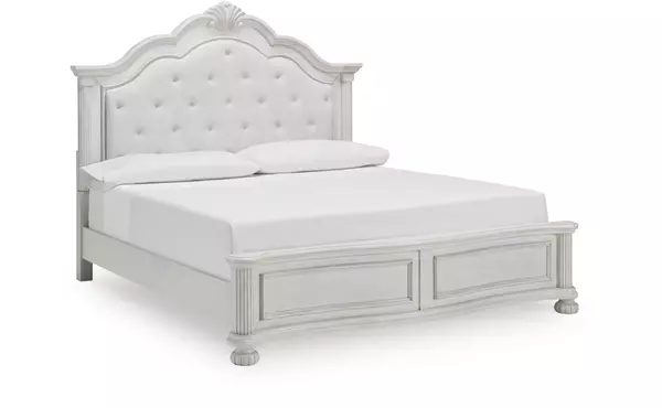 montelaine antique white queen/king panel rails by ashley