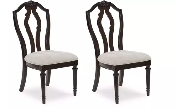 lavinton brown dining uph side chair (2/cn) by ashley