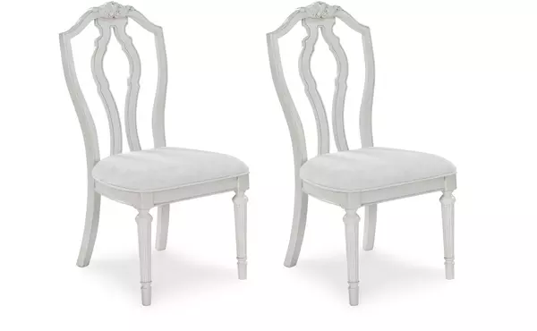 montelaine antique white dining uph side chair (2/cn) by ashley