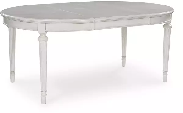 montelaine antique white oval dining room ext table by ashley