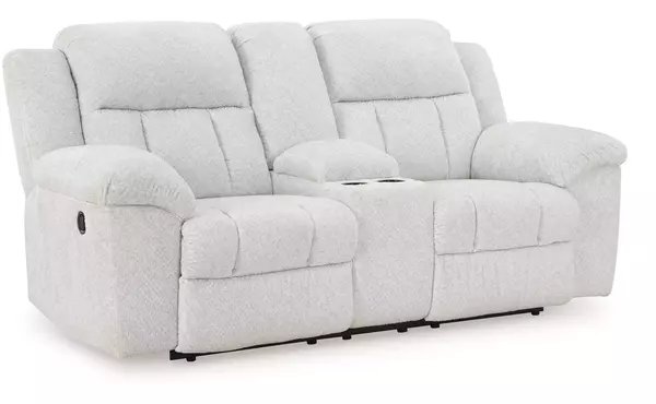 frohn snow dbl rec loveseat w/console by ashley