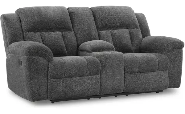 frohn graphite dbl rec loveseat w/console by ashley